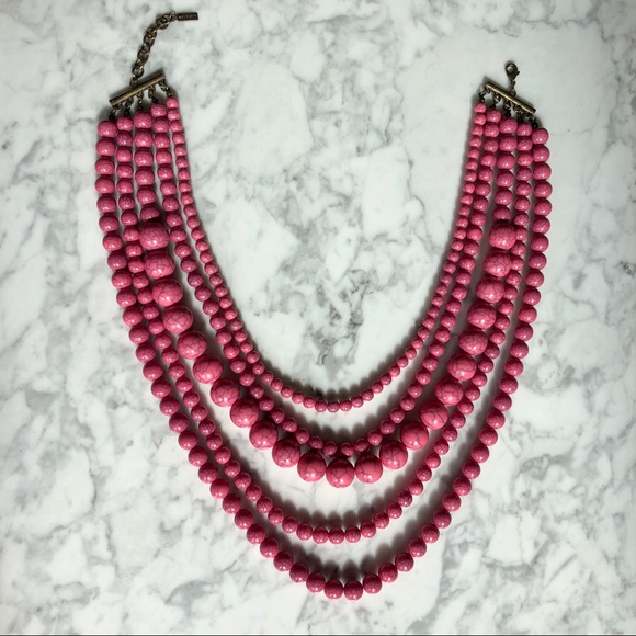 BaubleBar Globe Multi-strand Beaded Necklace Pink - Picture 4 of 13